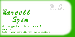 marcell szim business card